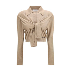 Marine Serre Beige Viscose Cardigan