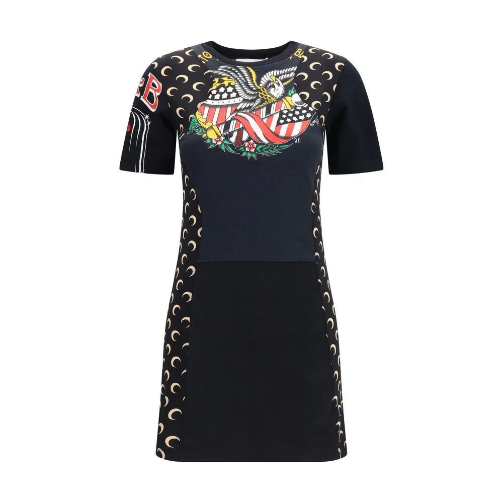 Marine Serre Black Cotton Casual Dress