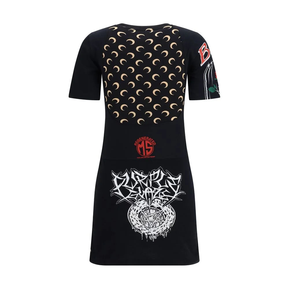 Marine Serre Black Cotton Casual Dress
