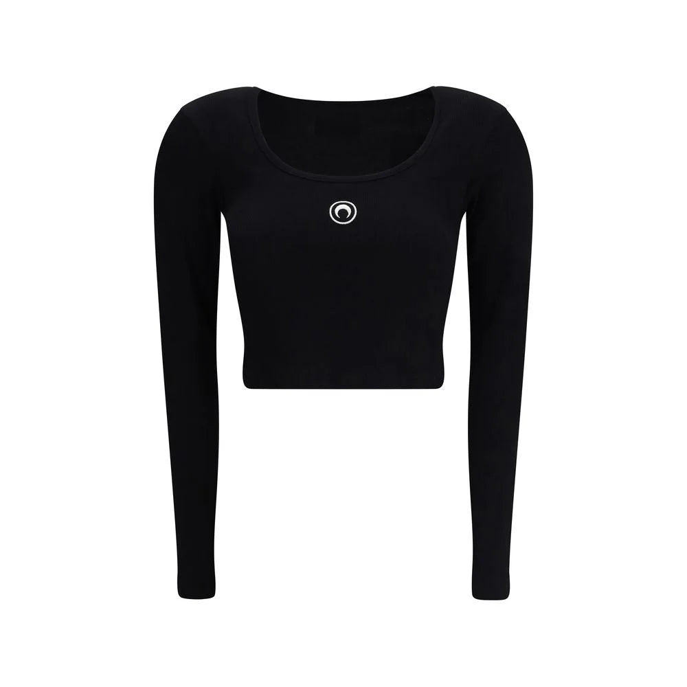 Marine Serre Black Cotton Top