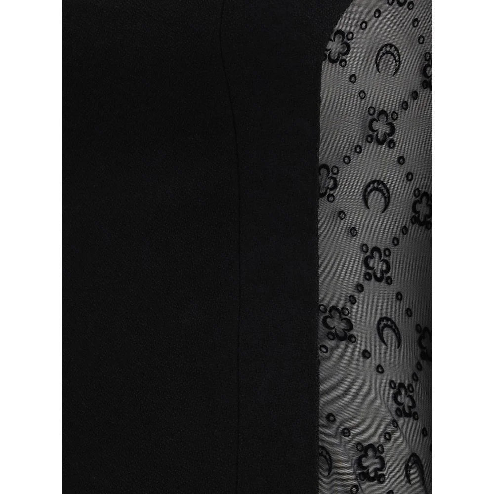 Marine Serre Black Fleece Wool Casual Dress