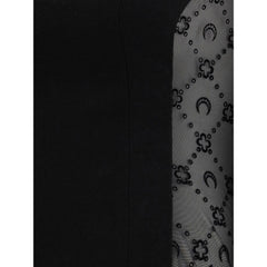 Marine Serre Black Fleece Wool Casual Dress