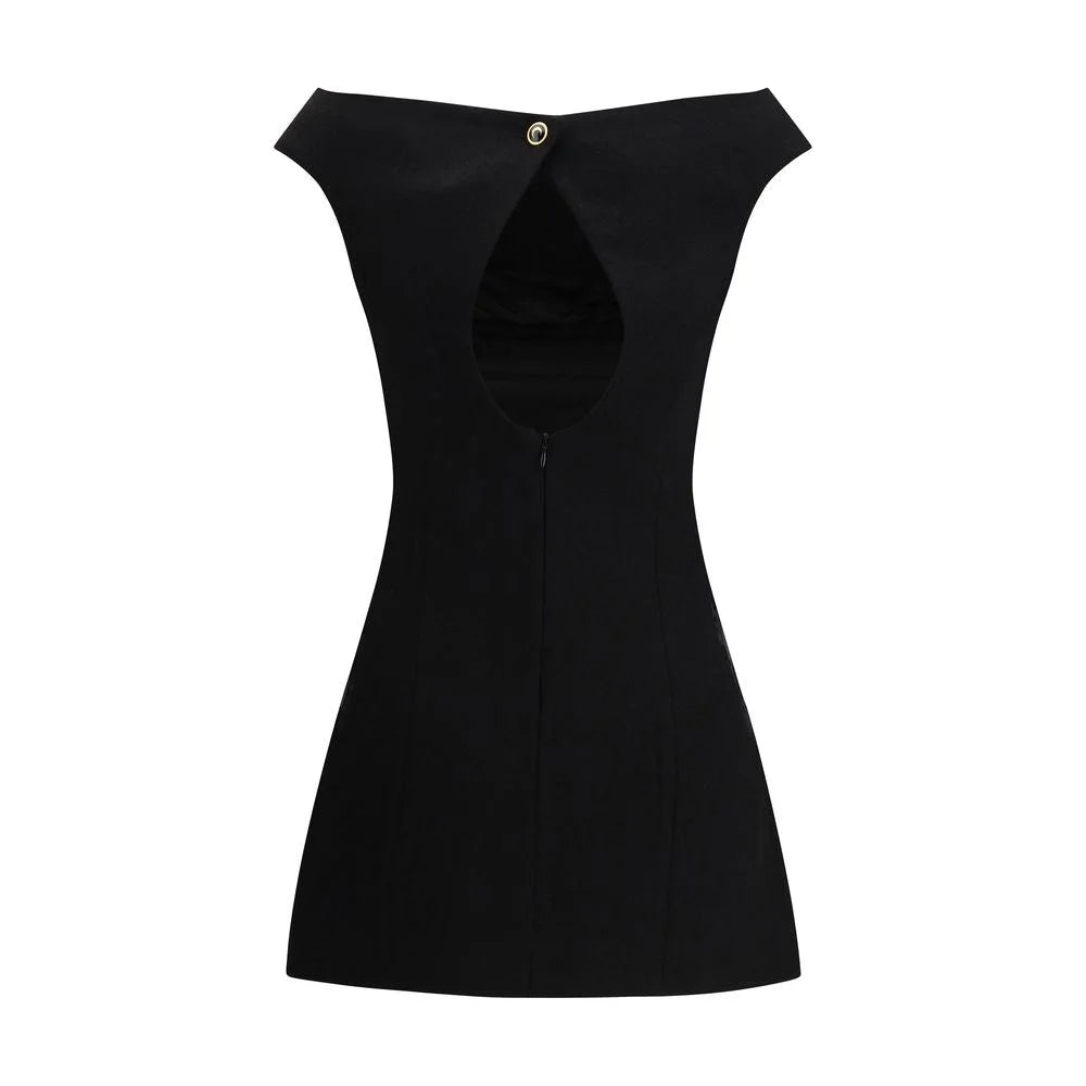 Marine Serre Black Fleece Wool Casual Dress