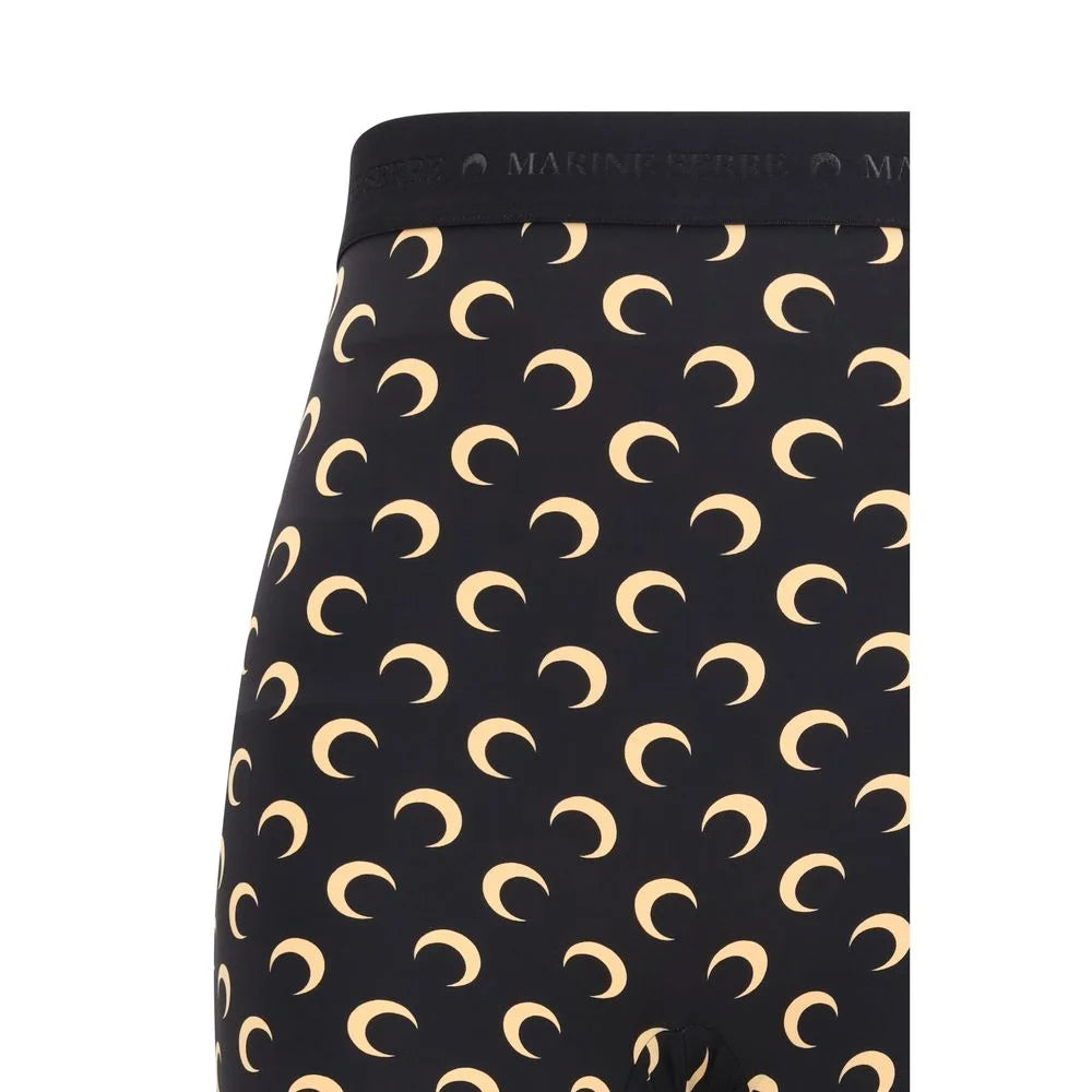 Marine Serre Black Polyamide Bermuda Shorts