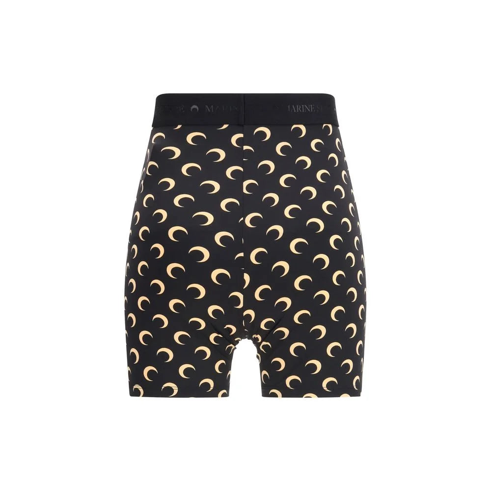 Marine Serre Black Polyamide Bermuda Shorts