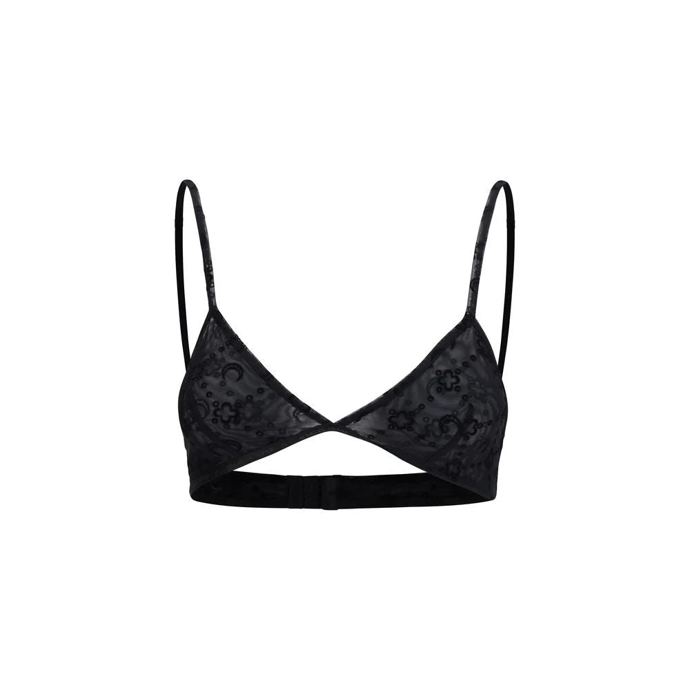 Marine Serre Black Polyamide Bra - M