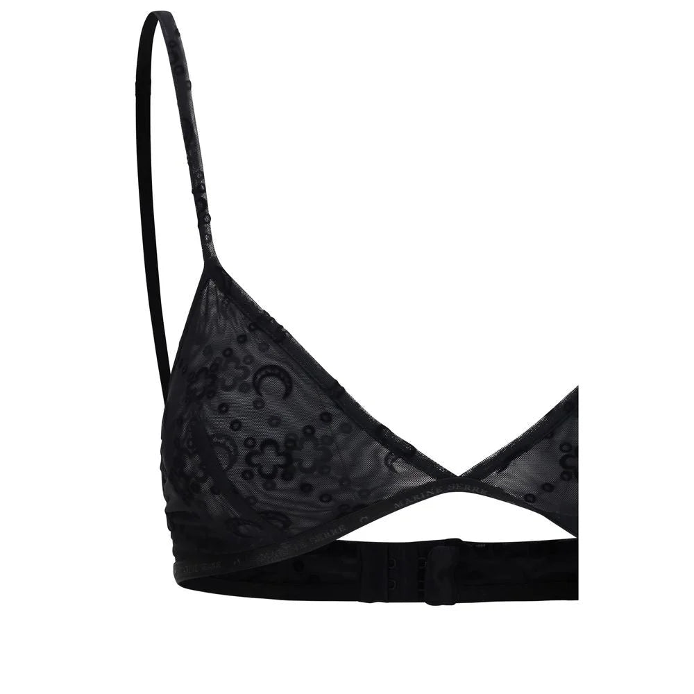 Marine Serre Black Polyamide Bra - M
