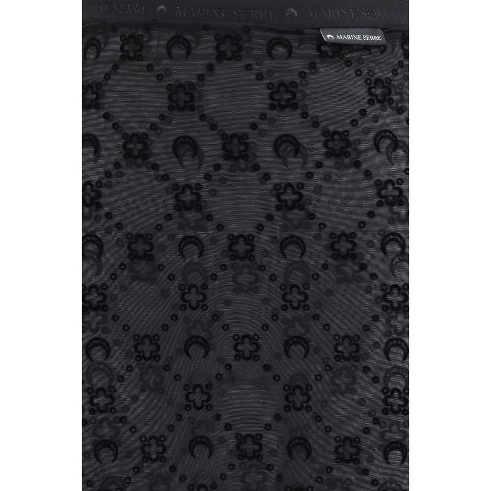 Marine Serre Juoda midi sijūnas iš perdirbto poliamido