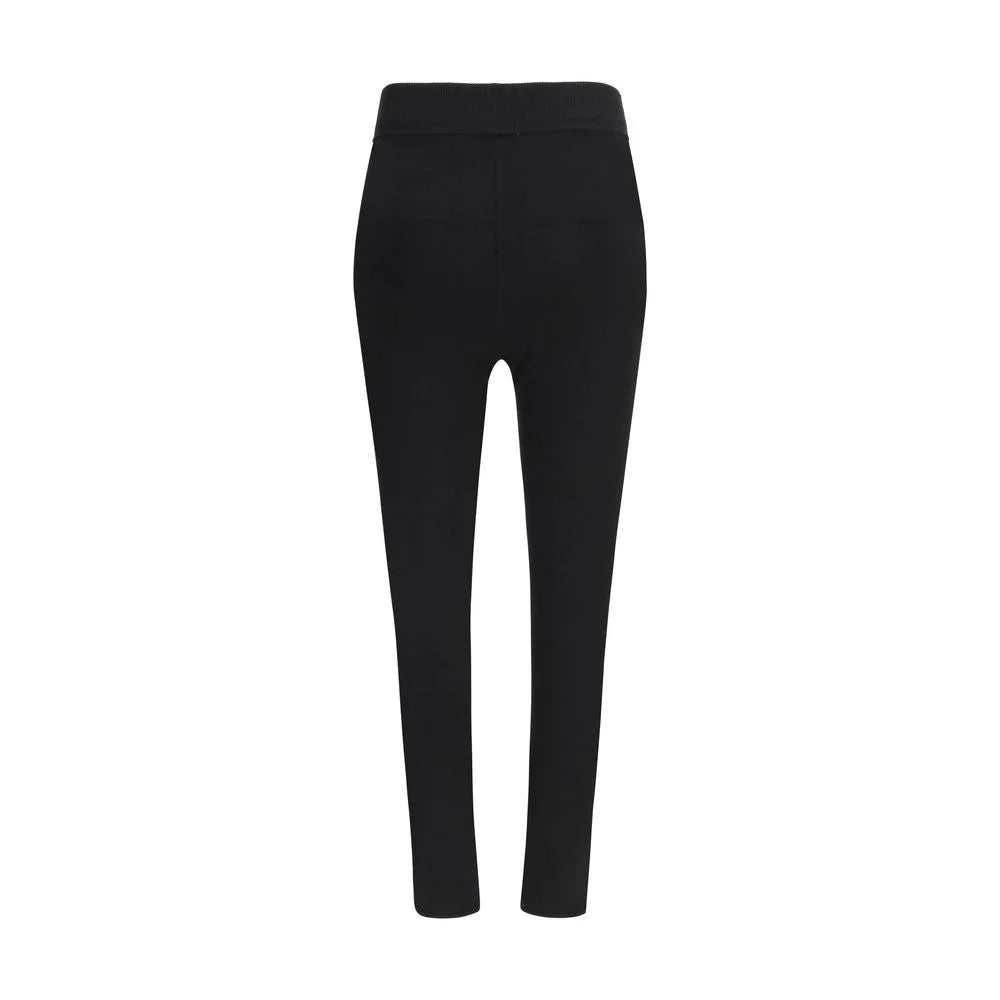 Marine Serre Black Viscose Leggings