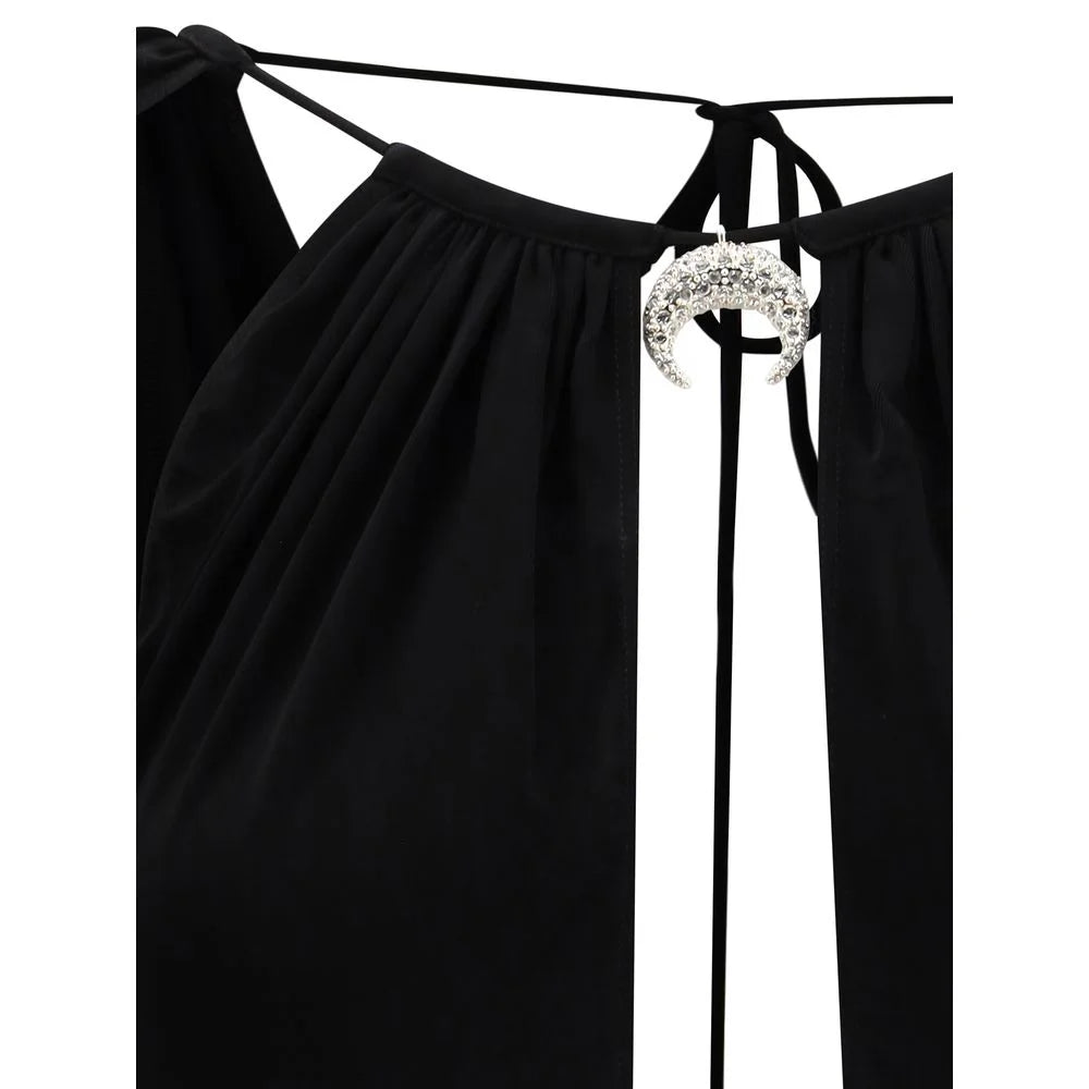 Marine Serre Black Viscose Top