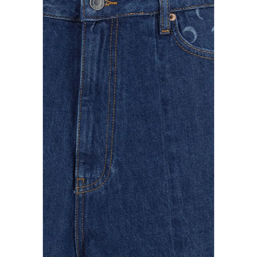 Marine Serre Blue Cotton Bermuda Shorts