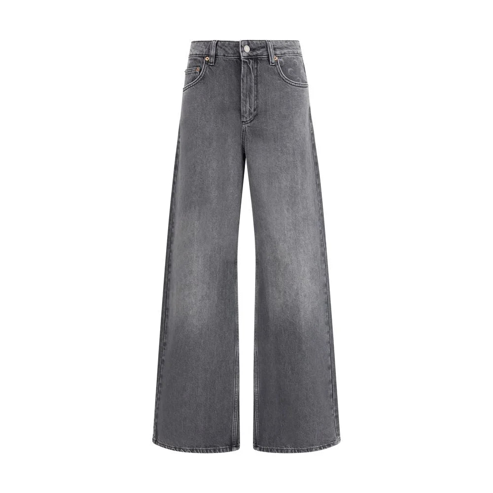 Marine Serre Gray Cotton Flared Jeans