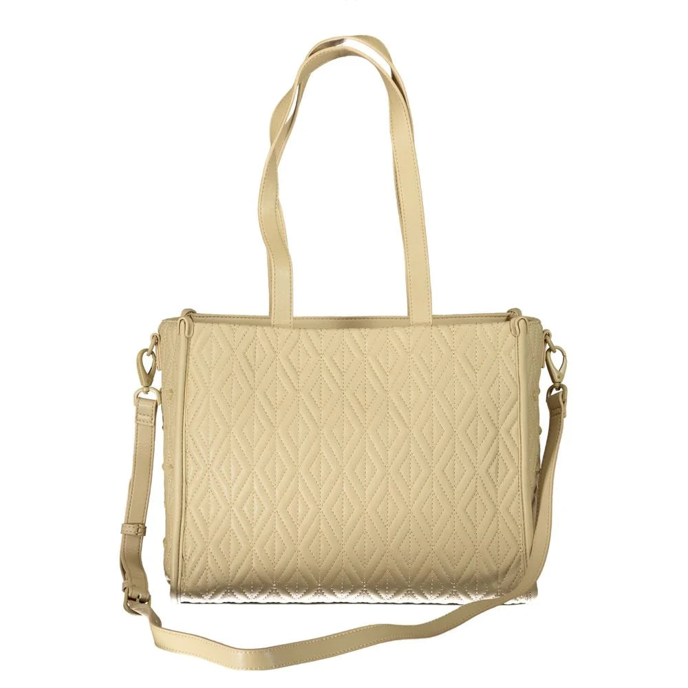 Mario Valentino Beige Polyester Handbag - Shopper Bags