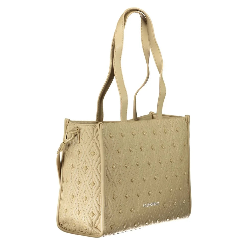 Mario Valentino Beige Polyester Handbag - Shopper Bags