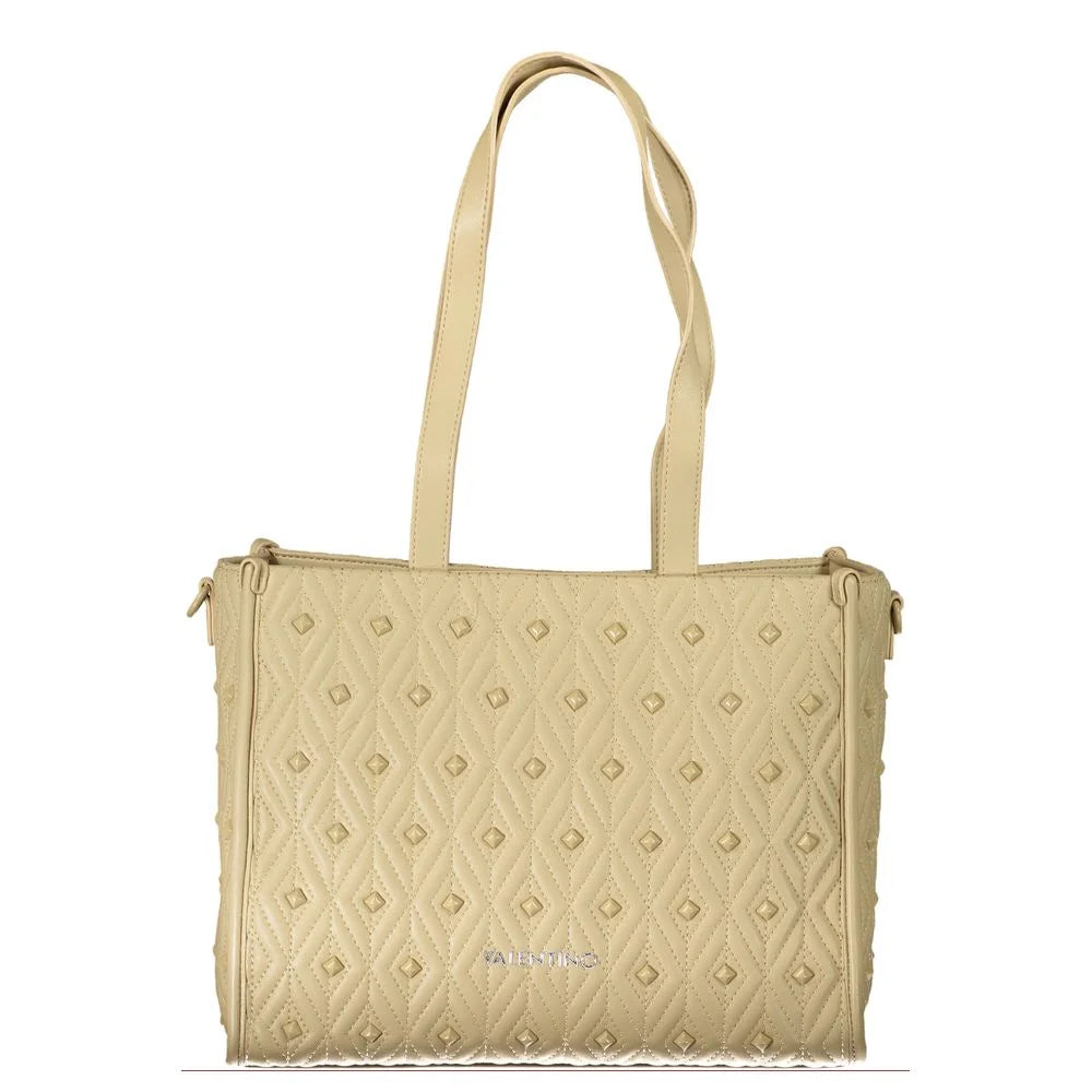 Mario Valentino Beige Polyester Handbag - Shopper Bags