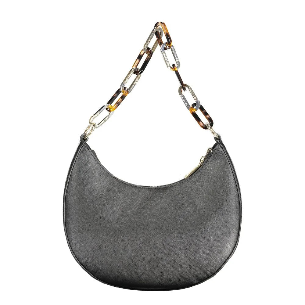 Mario Valentino Black Polyethylene Handbag - Half-Moon Bags