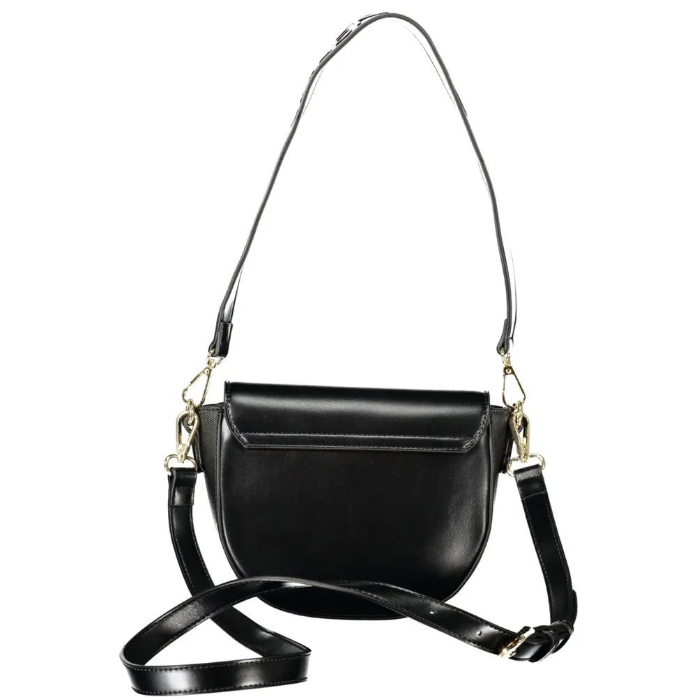 Mario Valentino Black Polyethylene Women Handbag - Half-Moon Bags
