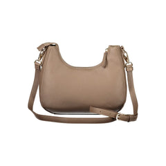 Mario Valentino Brown Polyethylene Women Handbag - Half-Moon Bags