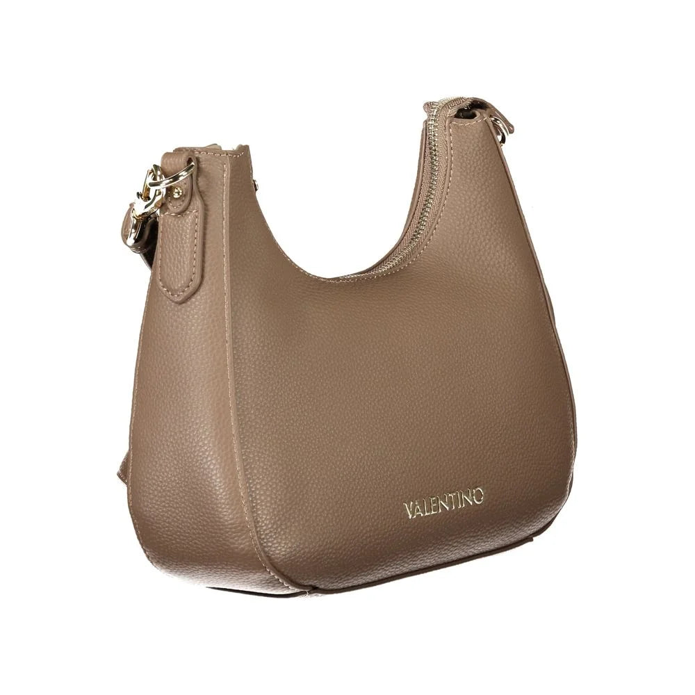 Mario Valentino Brown Polyethylene Women Handbag - Half-Moon Bags