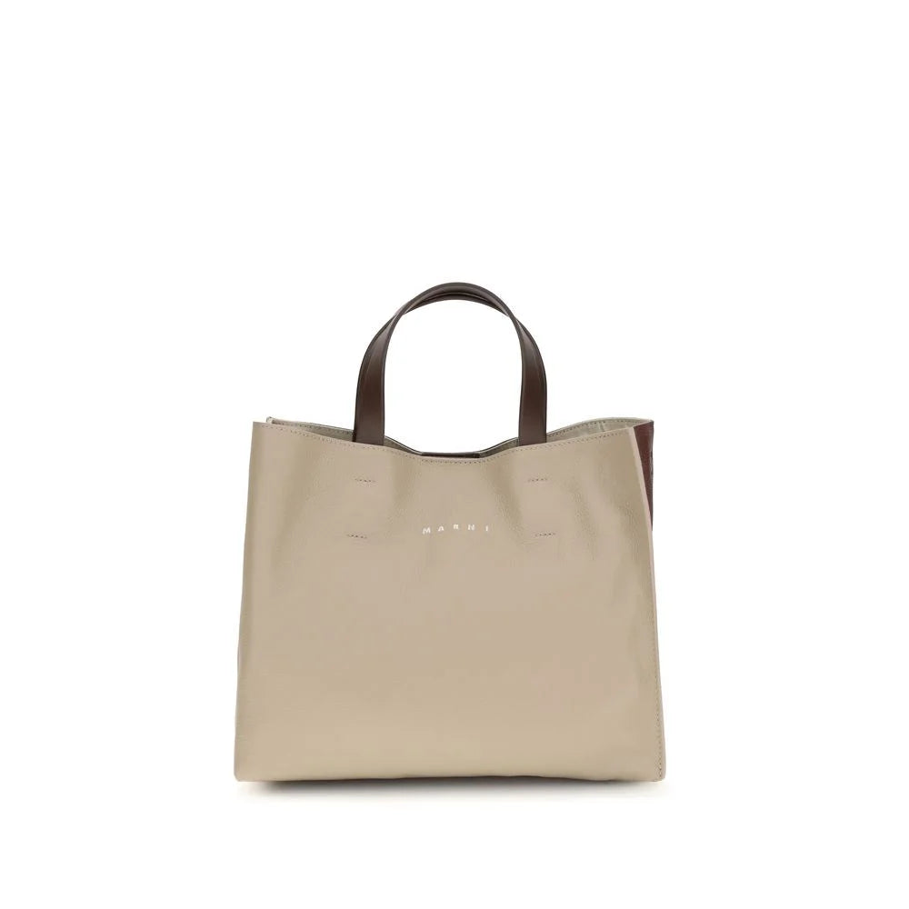 Marni Beige Calf Leather Bos Taurus Shoulder Bag