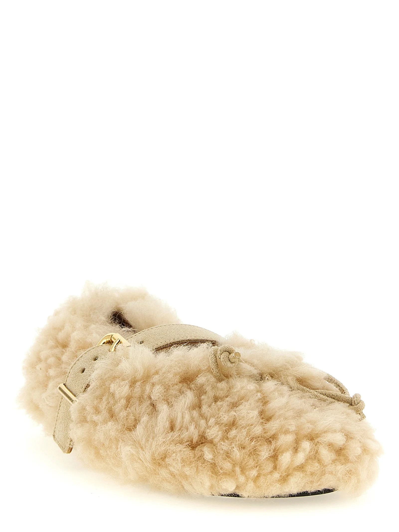 Marni Beige Lambskin Ballet Flats - EU38/US8