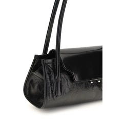 Borsa a spalla Marni in vitello nero Bos Taurus