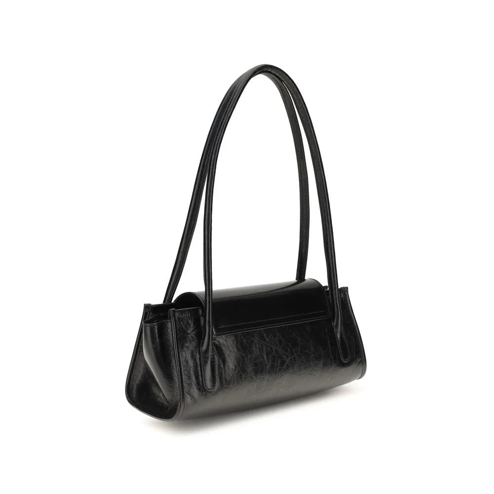Borsa a spalla Marni in vitello nero Bos Taurus