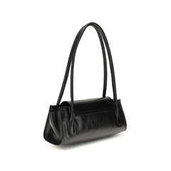 Borsa a spalla Marni in vitello nero Bos Taurus