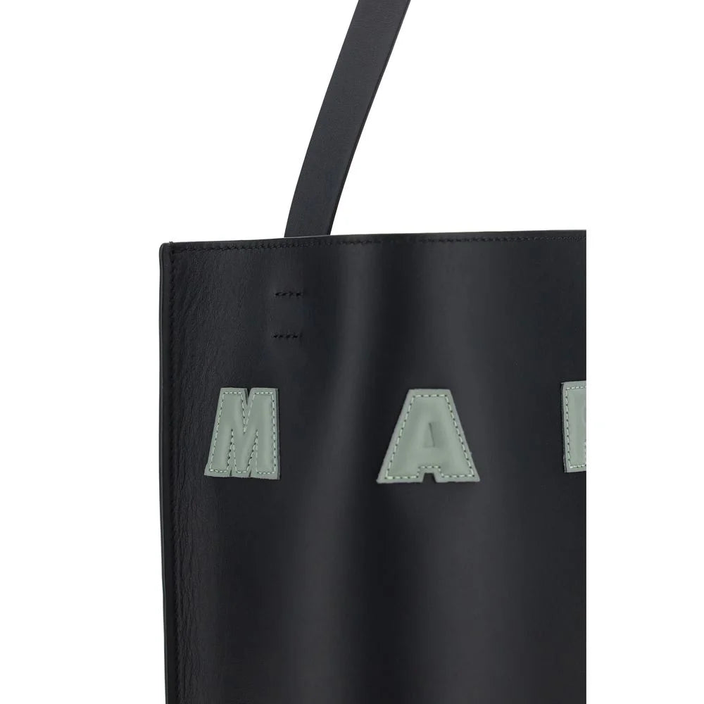 Marni Black Calf Leather Bos Taurus Shoulder Bag