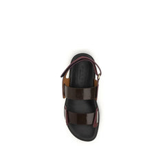 Marni Black Calf Leather Bos Taurus Strap-On Sandals - EU41/US11