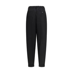 Marni Black Fleece Wool Casual Pants - Trousers