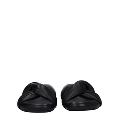 Marni Black Leather Slippers Sandals - Sandals