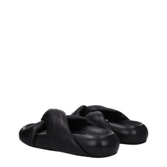 Marni Black Leather Slippers Sandals - Sandals