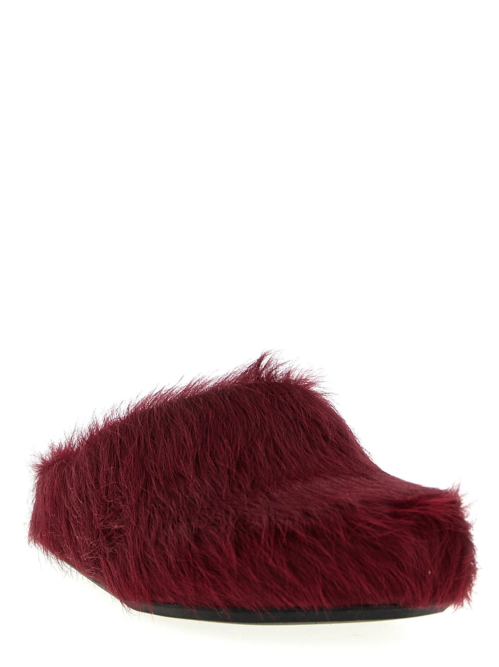 Marni Bordeaux Calfskin Clogs