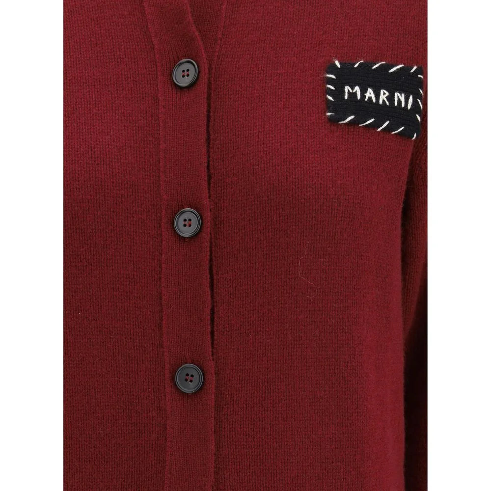 Marni Bordeaux Cashmere Cardigan