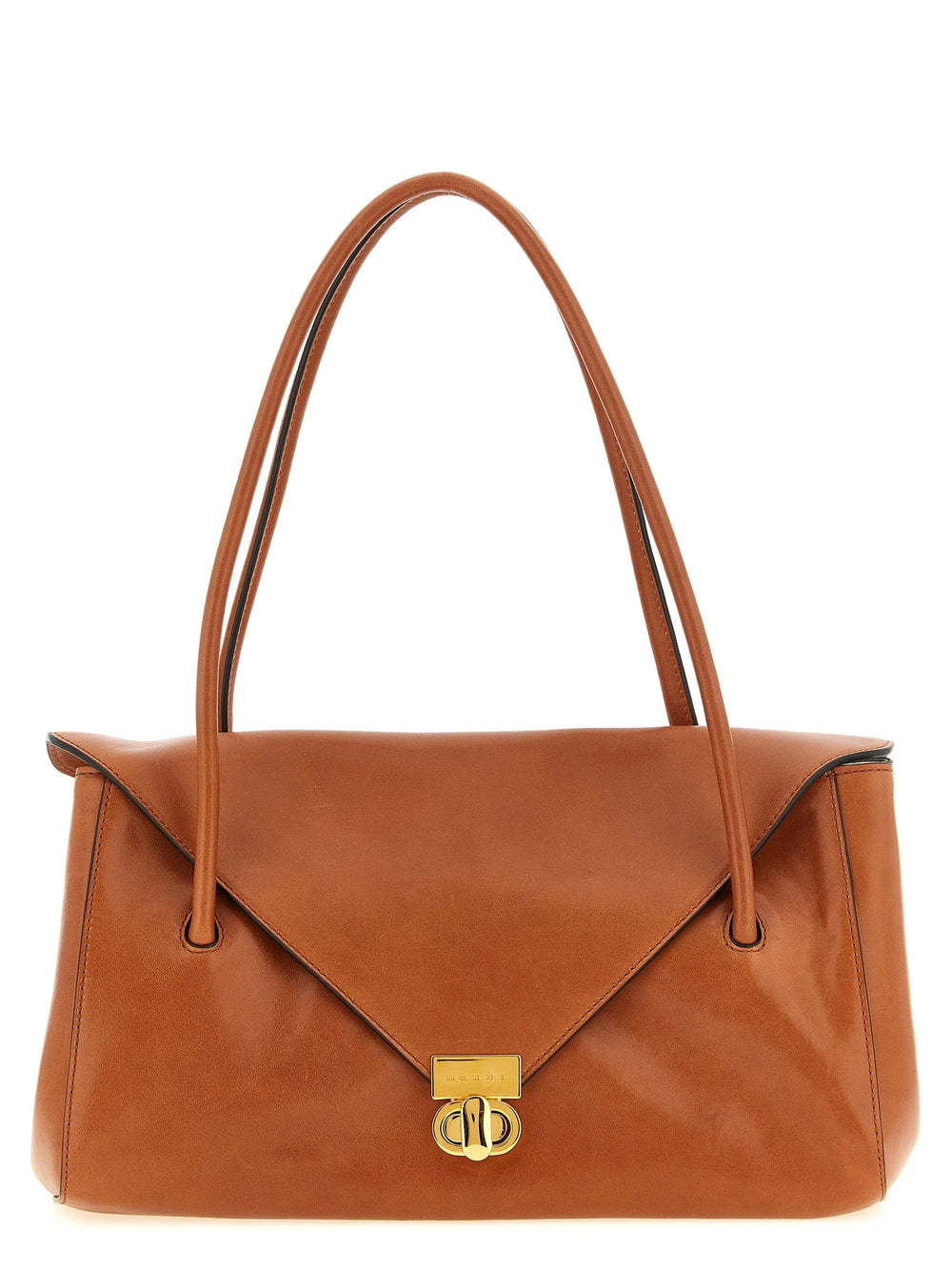 Marni Brown Calfskin Shoulder Bag