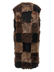 Marni Brown Lamb Fur Sleeveless Jacket - IT40