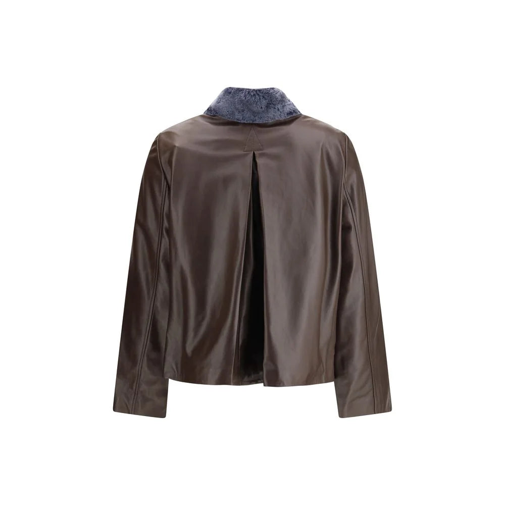 Marni Brown Leather Jacket - IT44 | L