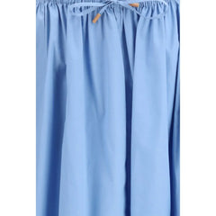 Marni Light Blue Cotton Midi Skirt