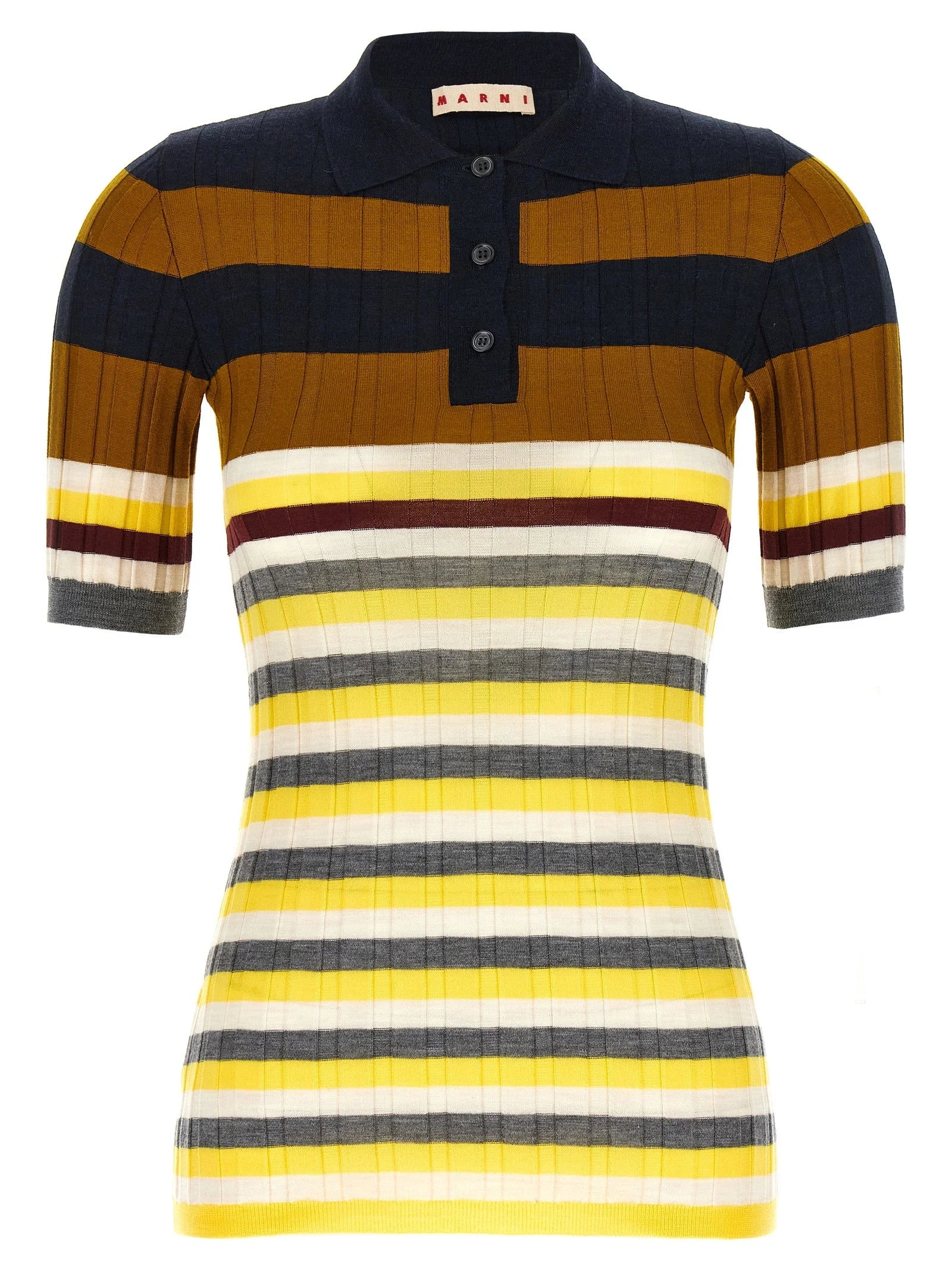 Marni Multicolor Virgin Wool Polo Shirt