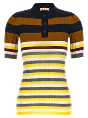 Marni Multicolor Virgin Wool Polo Shirt