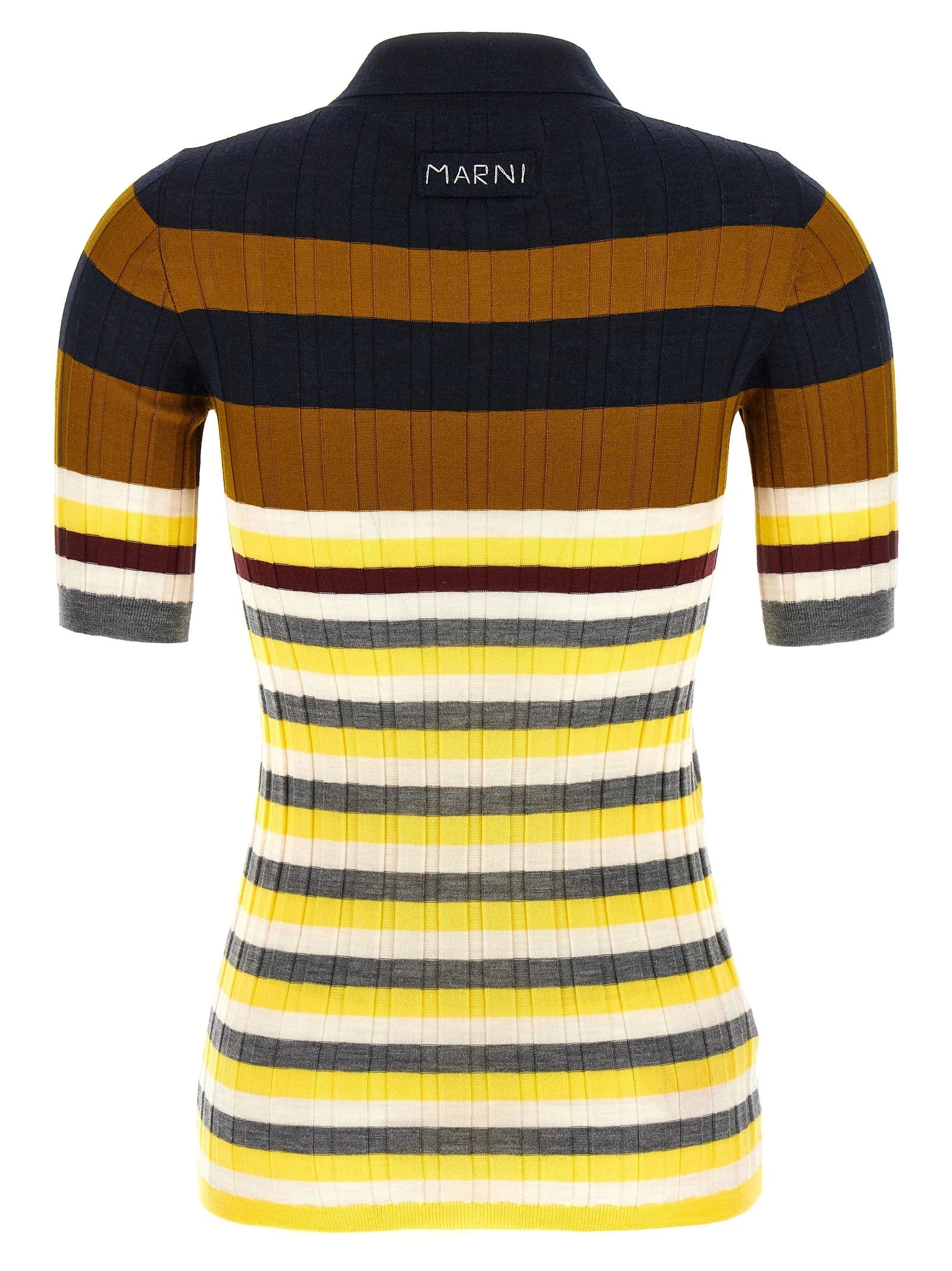 Marni Multicolor Virgin Wool Polo Shirt