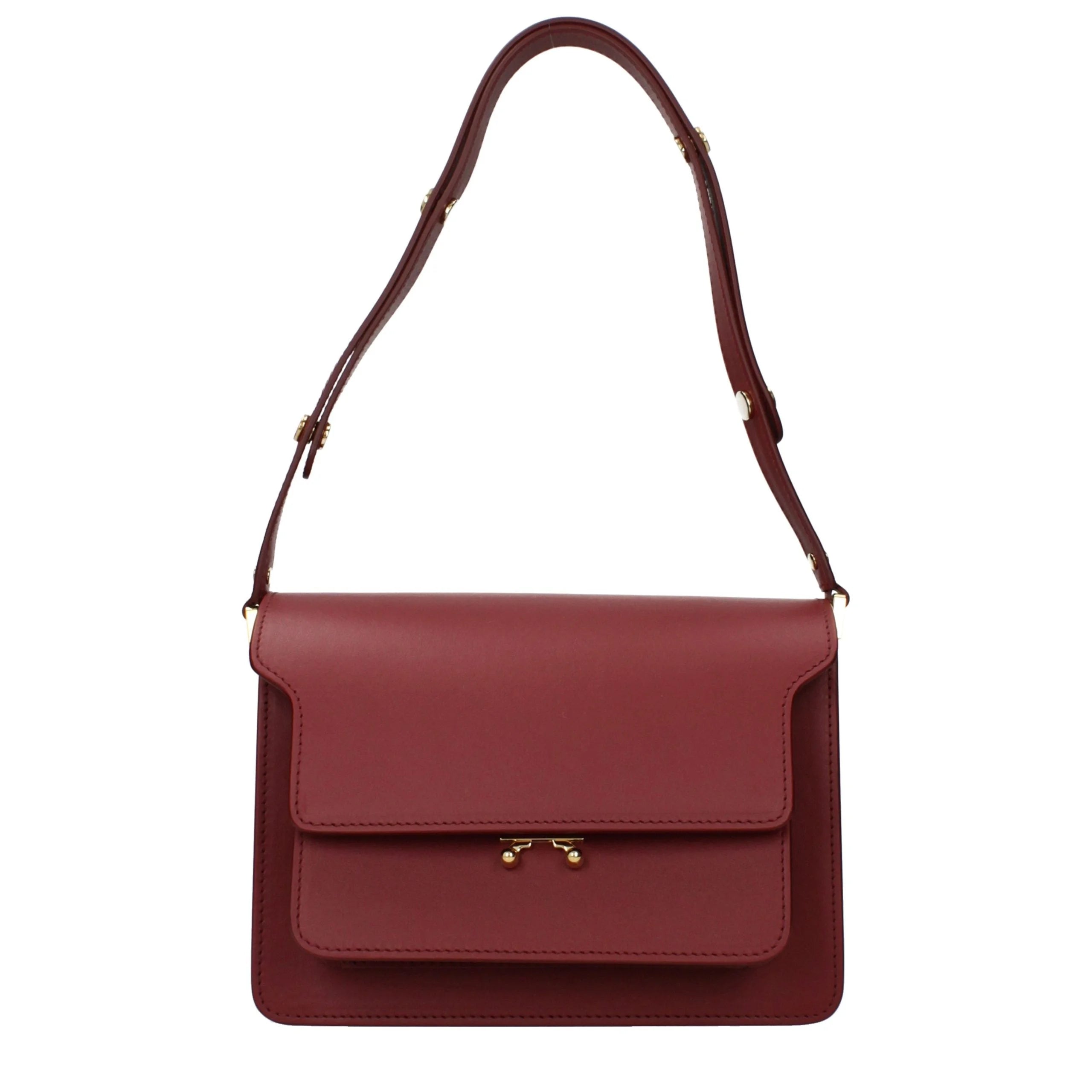 Bolsa de ombro de couro vermelha Marni