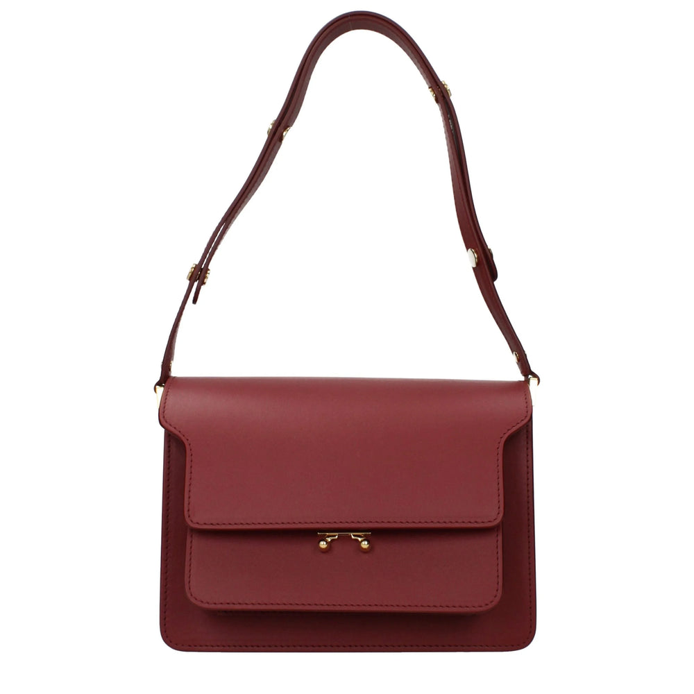 Bolsa de ombro de couro vermelha Marni