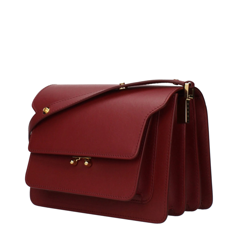 Bolsa de ombro de couro vermelha Marni