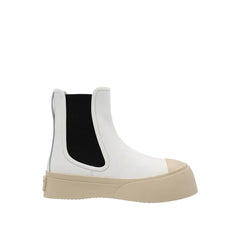 Marni White Calfskin Chelsea Boots - EU38/US8
