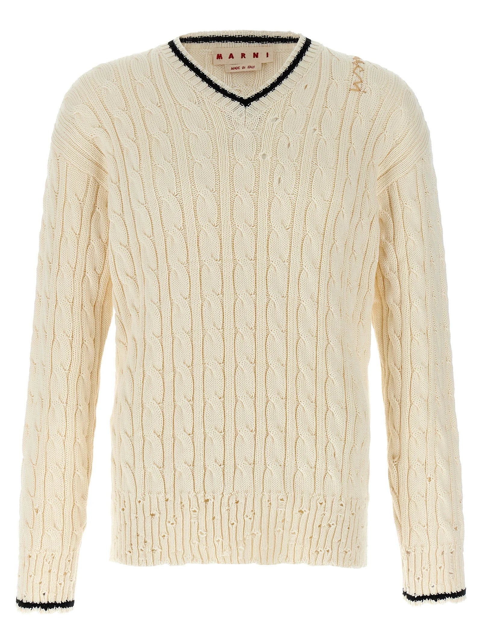 Marni White Cotton Cardigan