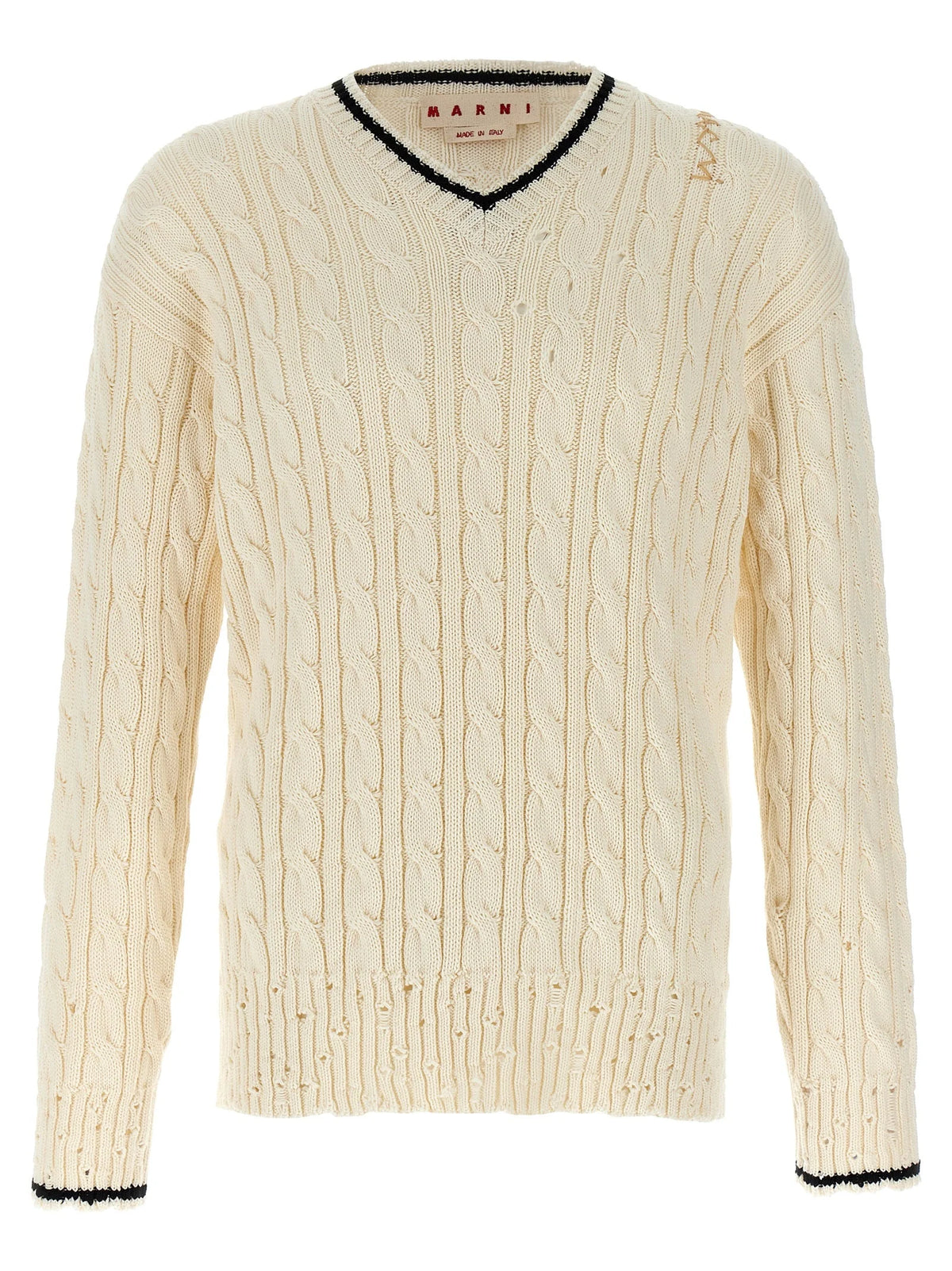 Marni White Cotton Cardigan