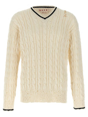 Marni White Cotton Cardigan