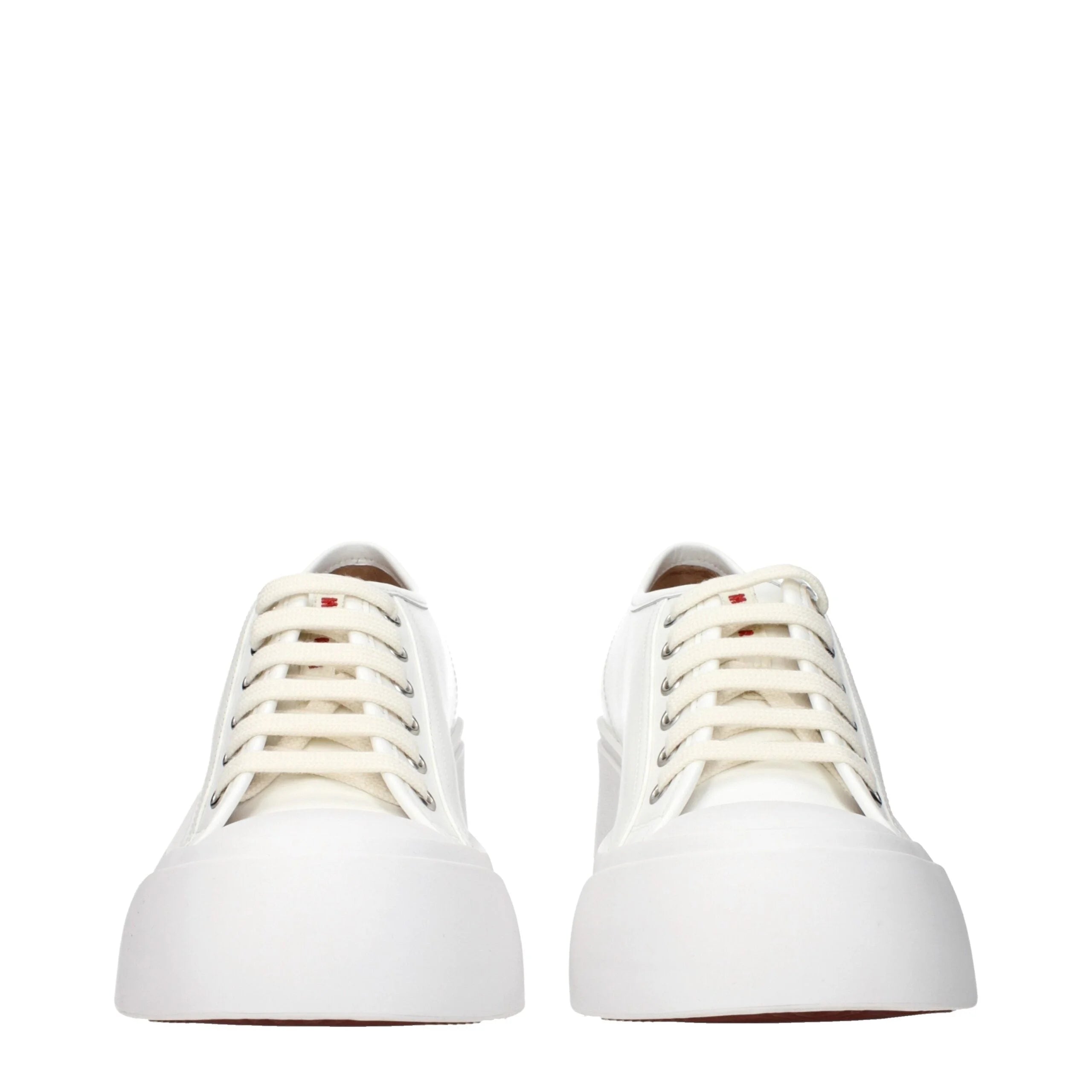 Baskets compensées en cuir blanc Marni - EU41/US11